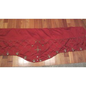 NEW FIREPLACE MANTLE RUNNER BURGUNDY BEAUTIFULLY BEADED  BY KIM SIBERT